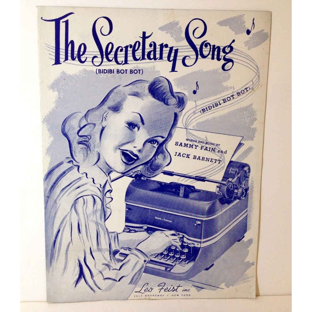 Vintage The Secretary Song Sheet Music Sammy Fain Jack Barnett 1947